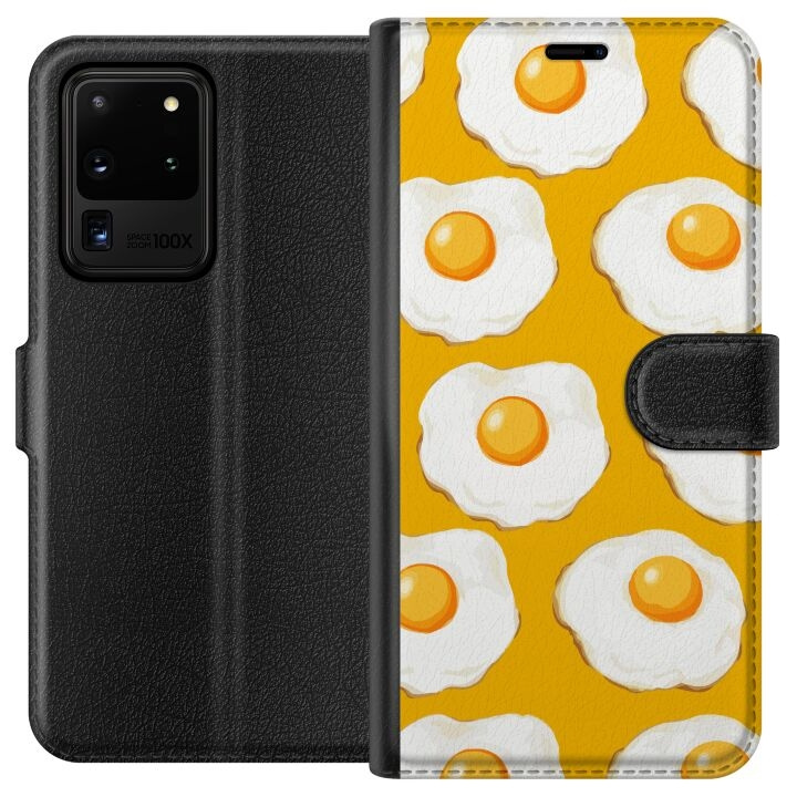 Wallet case for Samsung Galaxy S20 Ultra with Fried egg design in the group SMARTPHONE & TABLETS / Phone cases / Samsung at TP E-commerce Nordic AB (A62200)