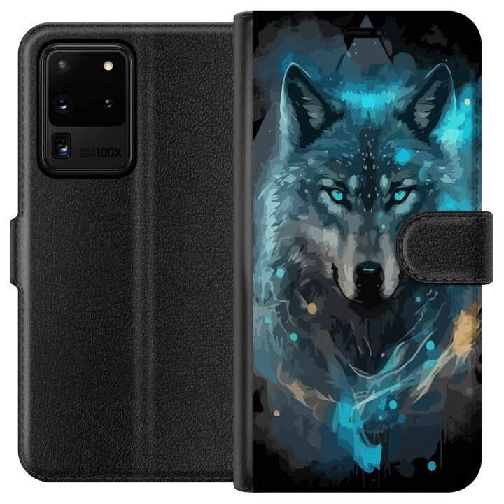 Wallet case for Samsung Galaxy S20 Ultra with Wolf design in the group SMARTPHONE & TABLETS / Phone cases / Samsung at TP E-commerce Nordic AB (A62203)