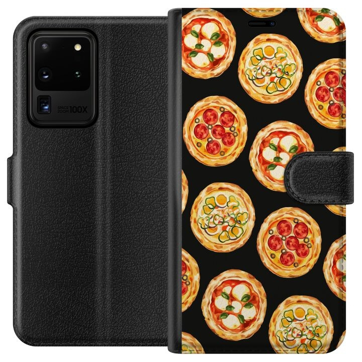 Wallet case for Samsung Galaxy S20 Ultra with Pizza design in the group SMARTPHONE & TABLETS / Phone cases / Samsung at TP E-commerce Nordic AB (A62211)