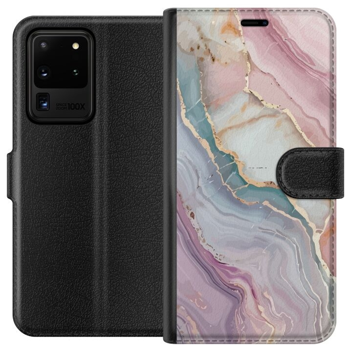 Wallet case for Samsung Galaxy S20 Ultra with Marble design in the group SMARTPHONE & TABLETS / Phone cases / Samsung at TP E-commerce Nordic AB (A62220)