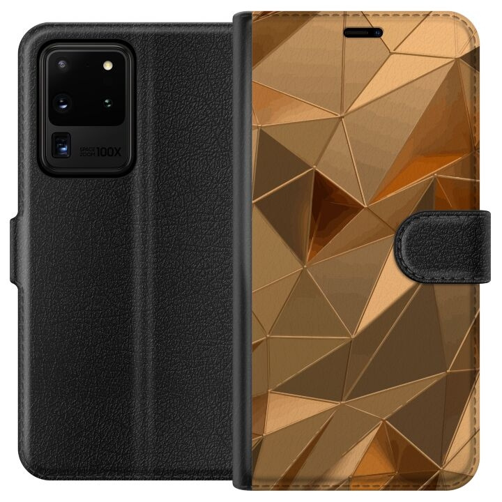 Wallet case for Samsung Galaxy S20 Ultra with 3D Gold design in the group SMARTPHONE & TABLETS / Phone cases / Samsung at TP E-commerce Nordic AB (A62222)