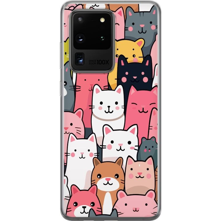 Mobile case for Samsung Galaxy S20 Ultra with Cat pattern design in the group SMARTPHONE & TABLETS / Phone cases / Samsung at TP E-commerce Nordic AB (A62233)