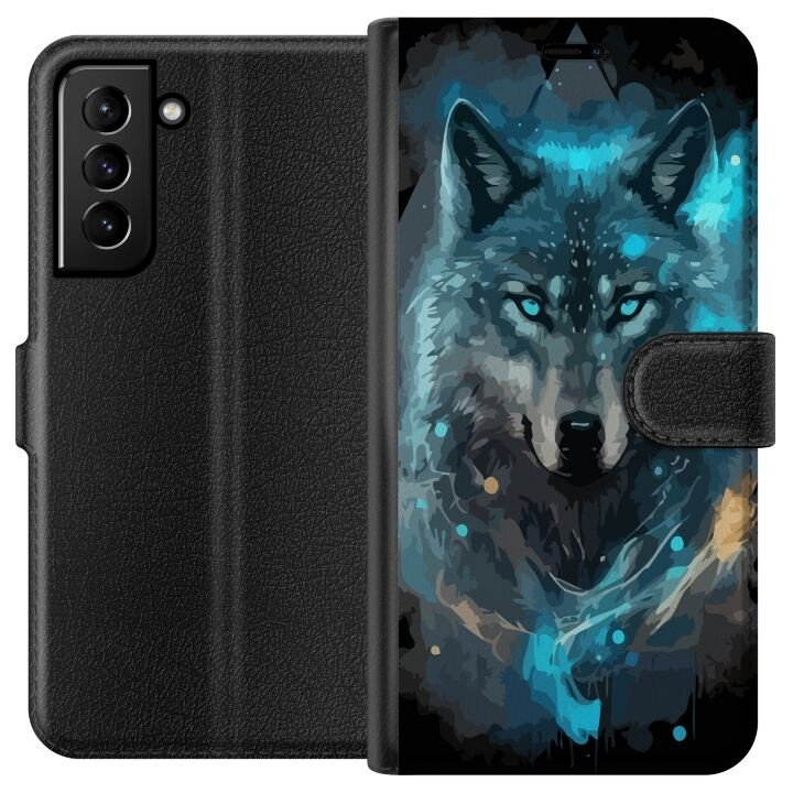 Wallet case for Samsung Galaxy S21+ 5G with Wolf design in the group SMARTPHONE & TABLETS / Phone cases / Samsung at TP E-commerce Nordic AB (A62365)