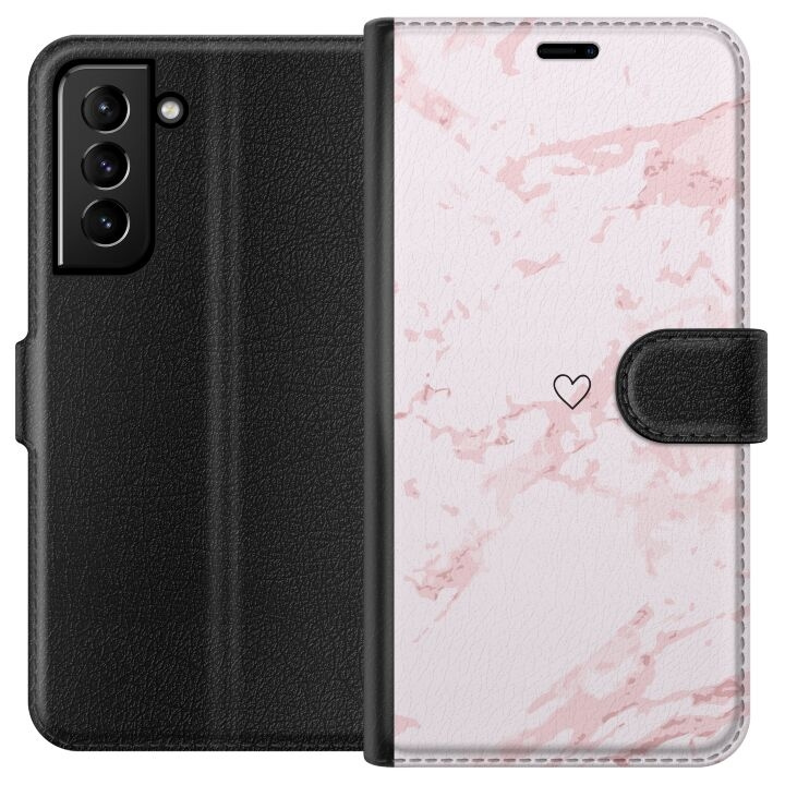 Wallet case for Samsung Galaxy S21+ 5G with Pink Heart design in the group SMARTPHONE & TABLETS / Phone cases / Samsung at TP E-commerce Nordic AB (A62383)