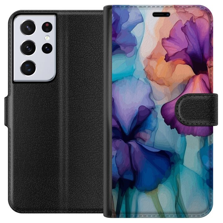 Wallet case for Samsung Galaxy S21 Ultra 5G with Magical flowers design in the group SMARTPHONE & TABLETS / Phone cases / Samsung at TP E-commerce Nordic AB (A62417)