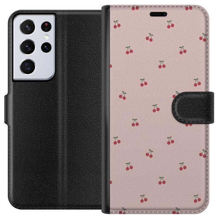 Wallet case for Samsung Galaxy S21 Ultra 5G with Cherry design in the group SMARTPHONE & TABLETS / Phone cases / Samsung at TP E-commerce Nordic AB (A62421)