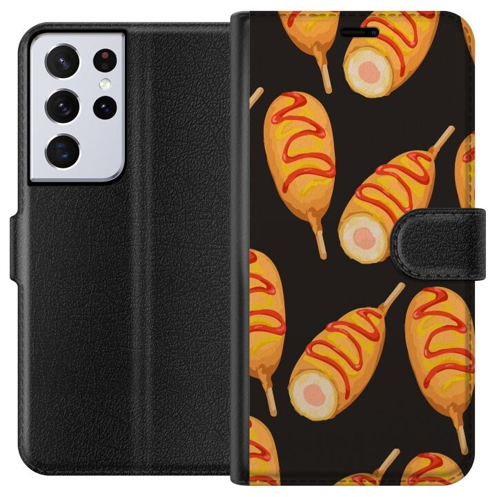 Wallet case for Samsung Galaxy S21 Ultra 5G with Chicken drumstick design in the group SMARTPHONE & TABLETS / Phone cases / Samsung at TP E-commerce Nordic AB (A62423)