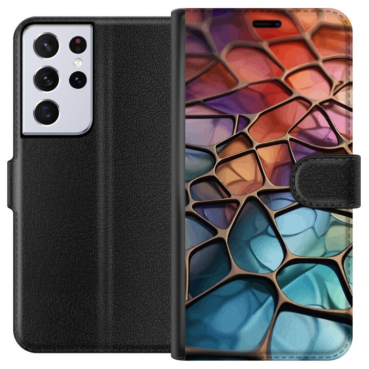 Wallet case for Samsung Galaxy S21 Ultra 5G with Metallic pattern design in the group SMARTPHONE & TABLETS / Phone cases / Samsung at TP E-commerce Nordic AB (A62424)