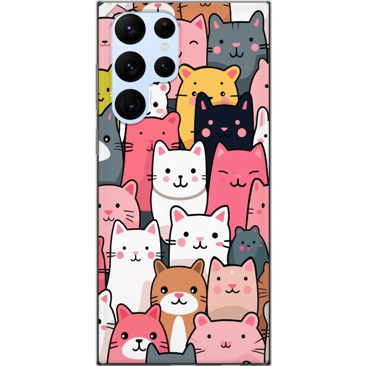 Mobile case for Samsung Galaxy S22 Ultra 5G with Cat pattern design in the group SMARTPHONE & TABLETS / Phone cases / Samsung at TP E-commerce Nordic AB (A62611)