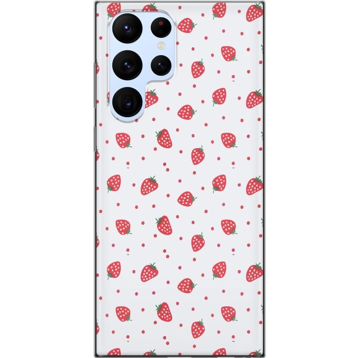 Mobile case for Samsung Galaxy S22 Ultra 5G with Strawberries design in the group SMARTPHONE & TABLETS / Phone cases / Samsung at TP E-commerce Nordic AB (A62620)