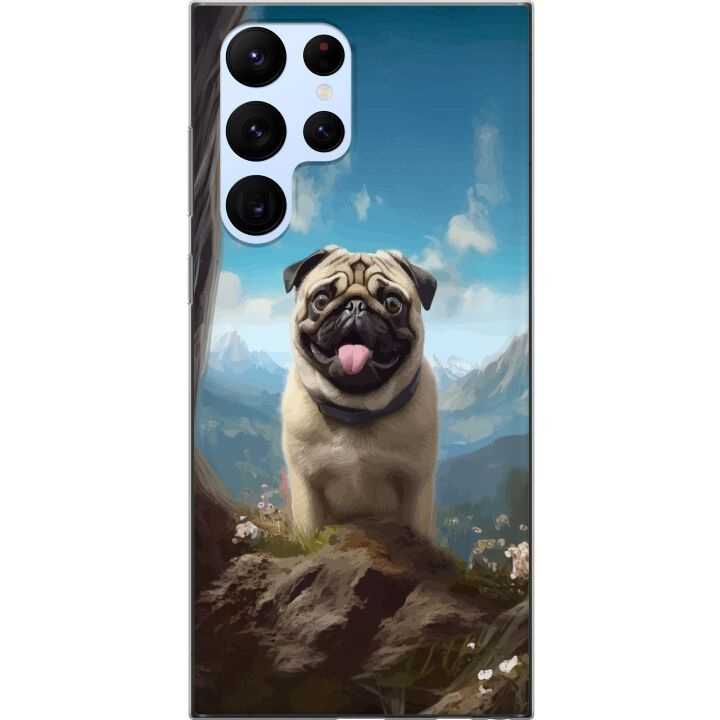 Mobile case for Samsung Galaxy S22 Ultra 5G with Happy Dog design in the group SMARTPHONE & TABLETS / Phone cases / Samsung at TP E-commerce Nordic AB (A62621)