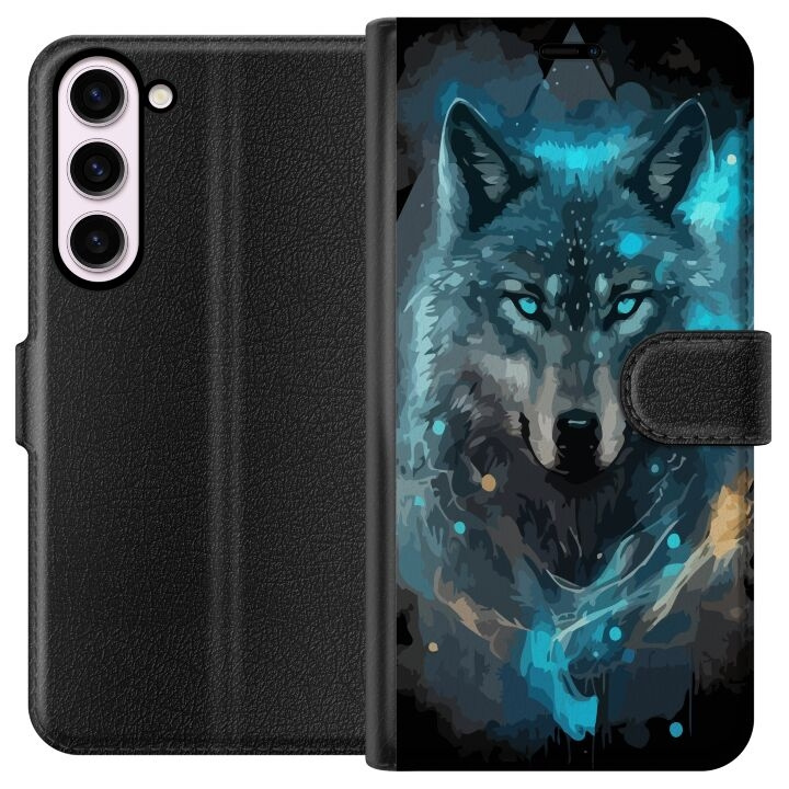 Wallet case for Samsung Galaxy S23+ with Wolf design in the group SMARTPHONE & TABLETS / Phone cases / Samsung at TP E-commerce Nordic AB (A62743)