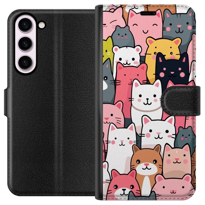 Wallet case for Samsung Galaxy S23+ with Cat pattern design in the group SMARTPHONE & TABLETS / Phone cases / Samsung at TP E-commerce Nordic AB (A62746)