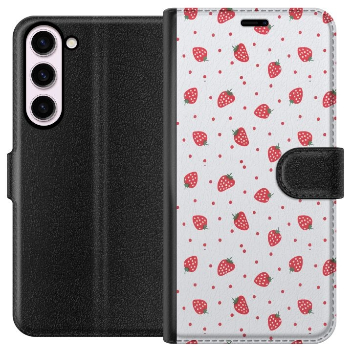 Wallet case for Samsung Galaxy S23+ with Strawberries design in the group SMARTPHONE & TABLETS / Phone cases / Samsung at TP E-commerce Nordic AB (A62755)