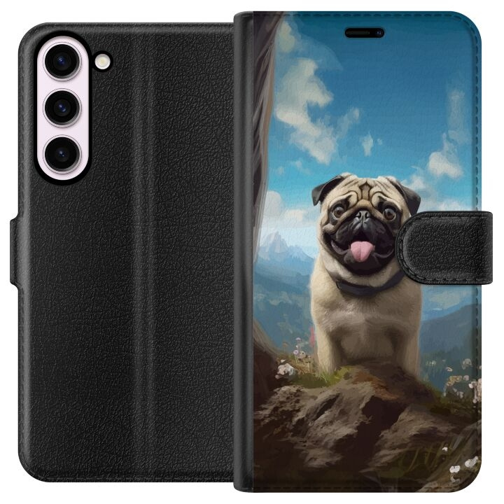 Wallet case for Samsung Galaxy S23+ with Happy Dog design in the group SMARTPHONE & TABLETS / Phone cases / Samsung at TP E-commerce Nordic AB (A62756)