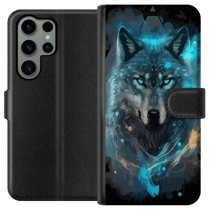 Wallet case for Samsung Galaxy S23 Ultra with Wolf design in the group SMARTPHONE & TABLETS / Phone cases / Samsung at TP E-commerce Nordic AB (A62797)