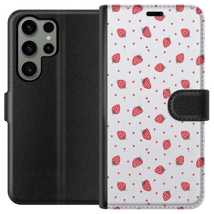 Wallet case for Samsung Galaxy S23 Ultra with Strawberries design in the group SMARTPHONE & TABLETS / Phone cases / Samsung at TP E-commerce Nordic AB (A62809)