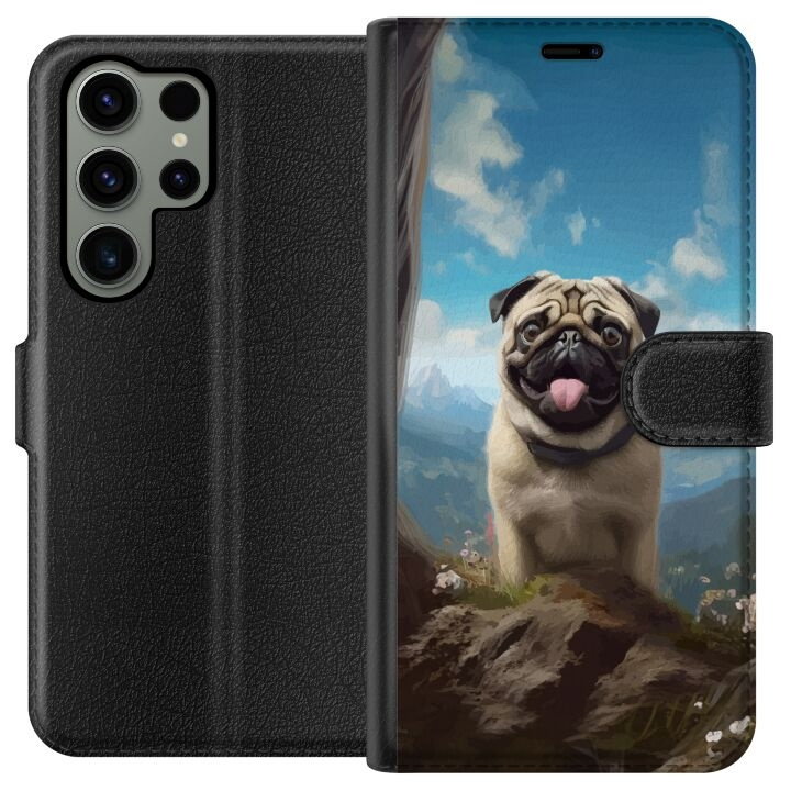 Wallet case for Samsung Galaxy S23 Ultra with Happy Dog design in the group SMARTPHONE & TABLETS / Phone cases / Samsung at TP E-commerce Nordic AB (A62810)