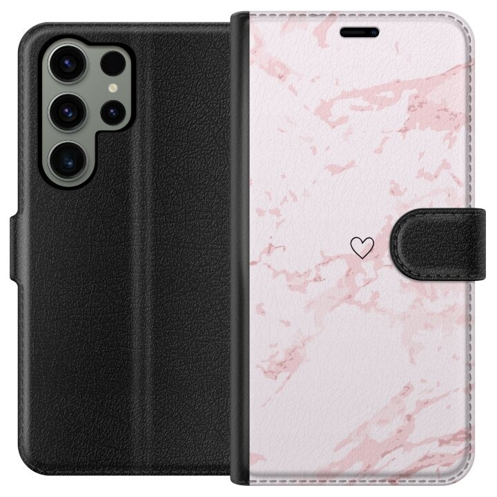 Wallet case for Samsung Galaxy S23 Ultra with Pink Heart design in the group SMARTPHONE & TABLETS / Phone cases / Samsung at TP E-commerce Nordic AB (A62815)