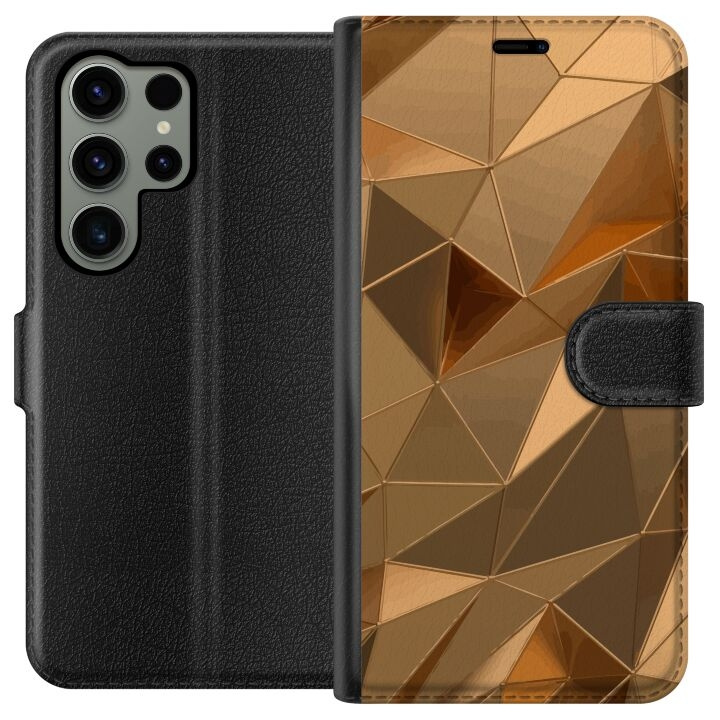 Wallet case for Samsung Galaxy S23 Ultra with 3D Gold design in the group SMARTPHONE & TABLETS / Phone cases / Samsung at TP E-commerce Nordic AB (A62816)