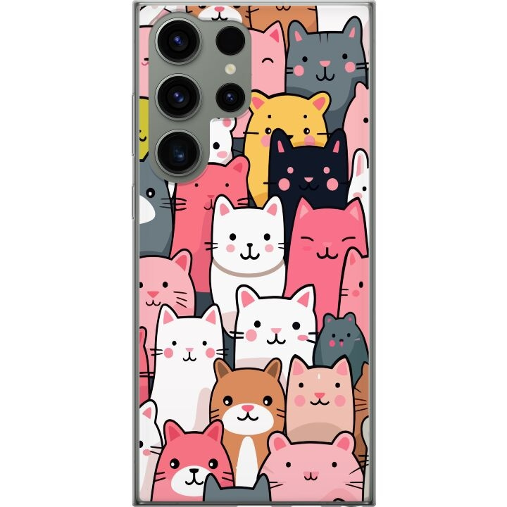 Mobile case for Samsung Galaxy S23 Ultra with Cat pattern design in the group SMARTPHONE & TABLETS / Phone cases / Samsung at TP E-commerce Nordic AB (A62827)