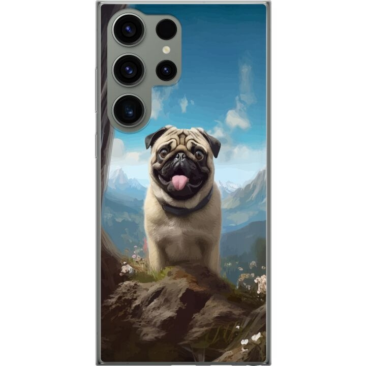 Mobile case for Samsung Galaxy S23 Ultra with Happy Dog design in the group SMARTPHONE & TABLETS / Phone cases / Samsung at TP E-commerce Nordic AB (A62837)