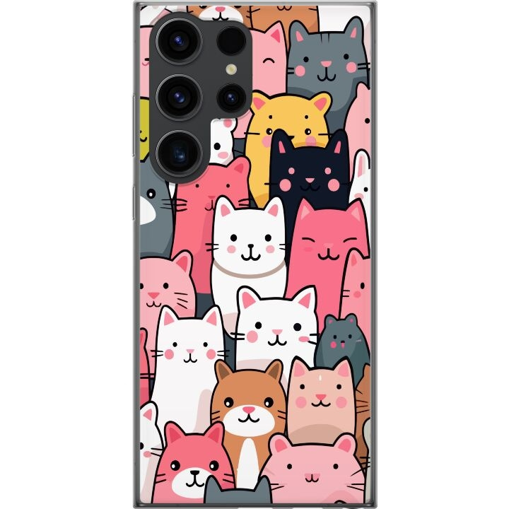 Mobile case for Samsung Galaxy S24 Ultra with Cat pattern design in the group SMARTPHONE & TABLETS / Phone cases / Samsung at TP E-commerce Nordic AB (A62989)