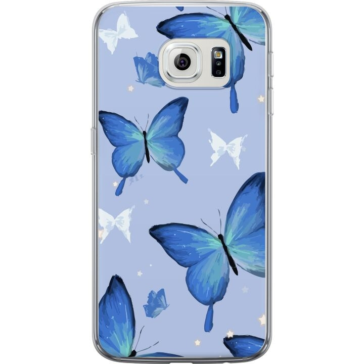 Mobile case for Samsung Galaxy S6 edge with Blue butterflies design in the group SMARTPHONE & TABLETS / Phone cases / Samsung at TP E-commerce Nordic AB (A63051)