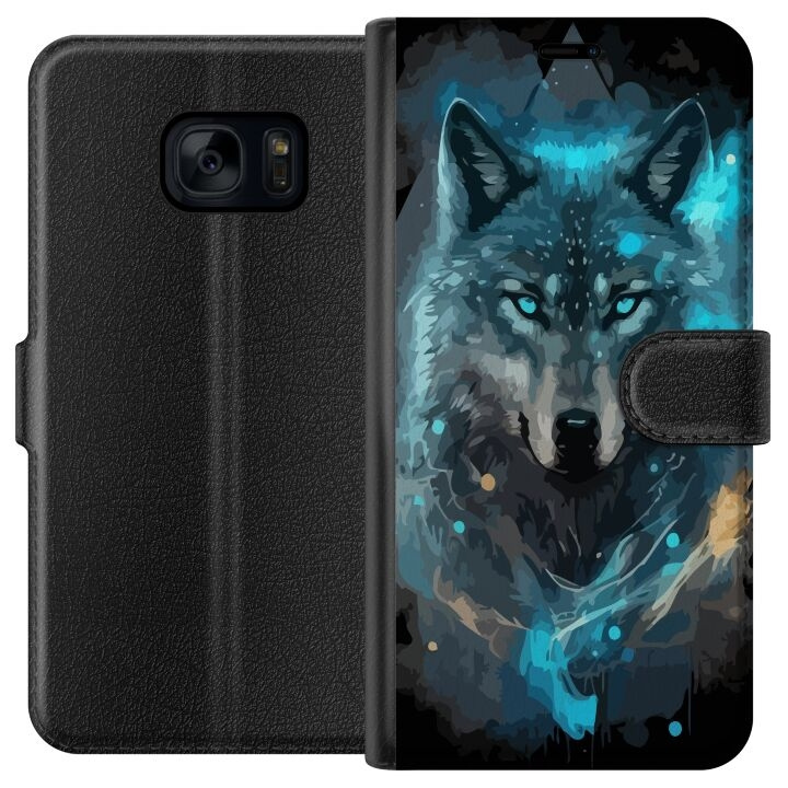 Wallet case for Samsung Galaxy S7 with Wolf design in the group SMARTPHONE & TABLETS / Phone cases / Samsung at TP E-commerce Nordic AB (A63067)