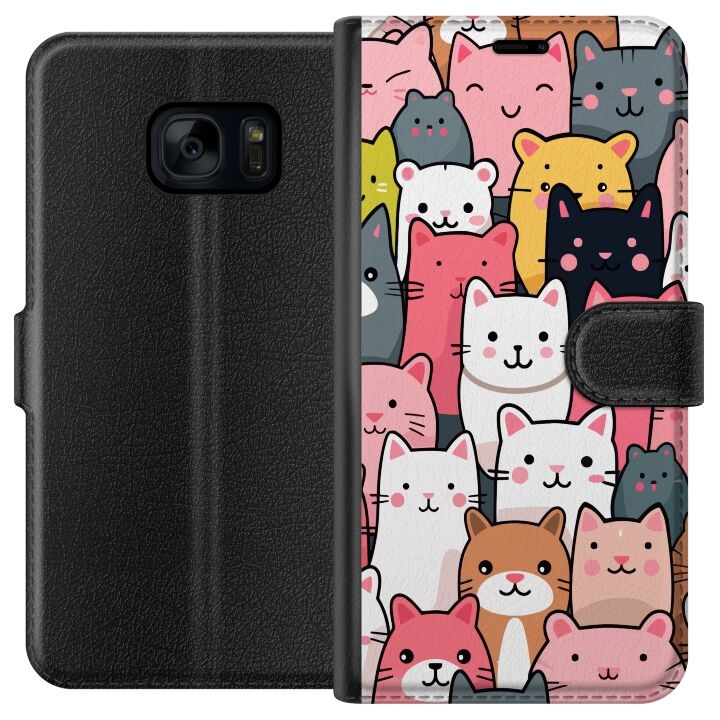 Wallet case for Samsung Galaxy S7 with Cat pattern design in the group SMARTPHONE & TABLETS / Phone cases / Samsung at TP E-commerce Nordic AB (A63070)