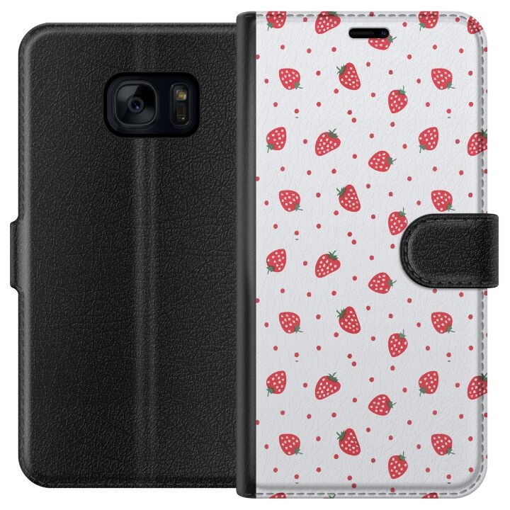 Wallet case for Samsung Galaxy S7 with Strawberries design in the group SMARTPHONE & TABLETS / Phone cases / Samsung at TP E-commerce Nordic AB (A63079)