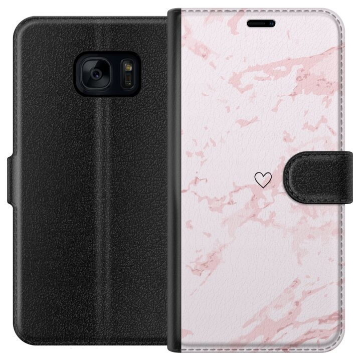 Wallet case for Samsung Galaxy S7 with Pink Heart design in the group SMARTPHONE & TABLETS / Phone cases / Samsung at TP E-commerce Nordic AB (A63085)