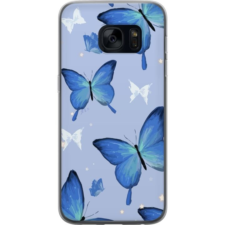 Mobile case for Samsung Galaxy S7 with Blue butterflies design in the group SMARTPHONE & TABLETS / Phone cases / Samsung at TP E-commerce Nordic AB (A63105)