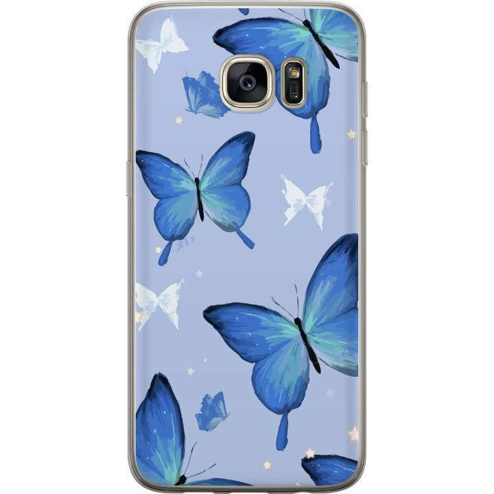 Mobile case for Samsung Galaxy S7 edge with Blue butterflies design in the group SMARTPHONE & TABLETS / Phone cases / Samsung at TP E-commerce Nordic AB (A63132)