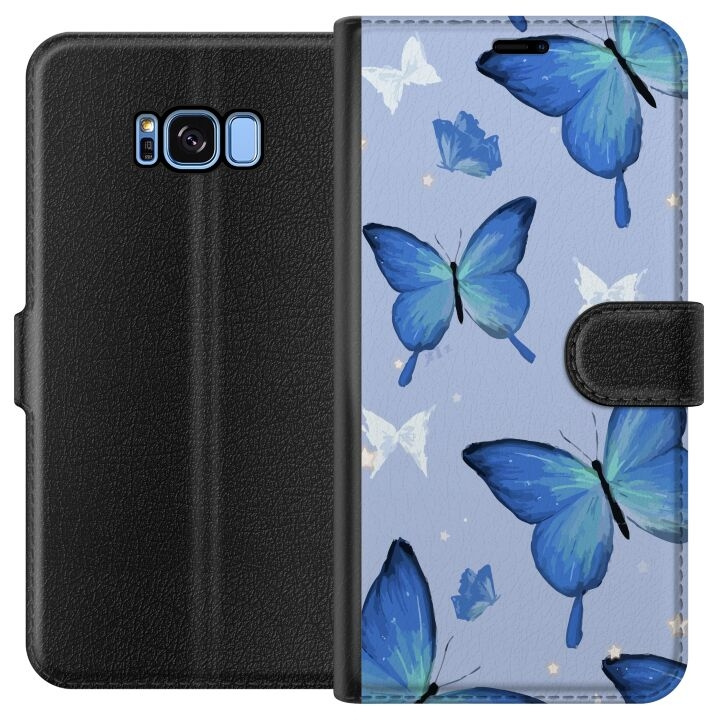 Wallet case for Samsung Galaxy S8 with Blue butterflies design in the group SMARTPHONE & TABLETS / Phone cases / Samsung at TP E-commerce Nordic AB (A63159)