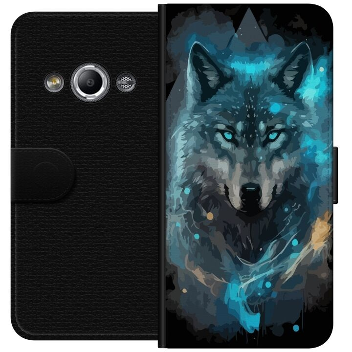 Wallet case for Samsung Galaxy Xcover 3 with Wolf design in the group SMARTPHONE & TABLETS / Phone cases / Samsung at TP E-commerce Nordic AB (A63337)