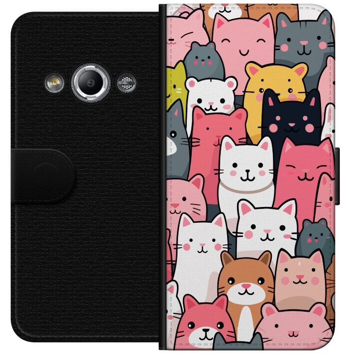 Wallet case for Samsung Galaxy Xcover 3 with Cat pattern design in the group SMARTPHONE & TABLETS / Phone cases / Samsung at TP E-commerce Nordic AB (A63340)