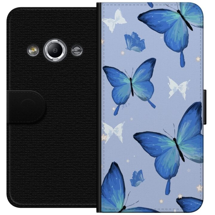 Wallet case for Samsung Galaxy Xcover 3 with Blue butterflies design in the group SMARTPHONE & TABLETS / Phone cases / Samsung at TP E-commerce Nordic AB (A63348)