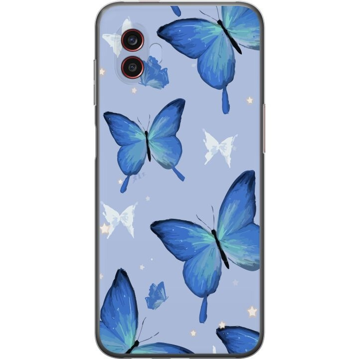 Mobile case for Samsung Galaxy Xcover6 Pro with Blue butterflies design in the group SMARTPHONE & TABLETS / Phone cases / Samsung at TP E-commerce Nordic AB (A63483)