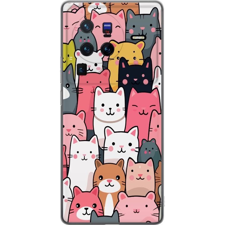 Mobile case for vivo X80 Pro with Cat pattern design in the group SMARTPHONE & TABLETS / Phone cases / vivo at TP E-commerce Nordic AB (A63691)