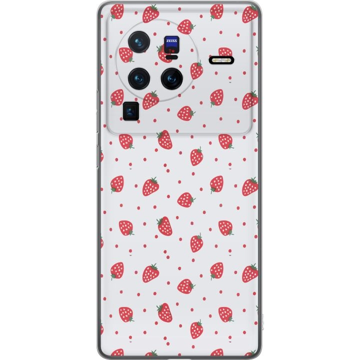 Mobile case for vivo X80 Pro with Strawberries design in the group SMARTPHONE & TABLETS / Phone cases / vivo at TP E-commerce Nordic AB (A63700)