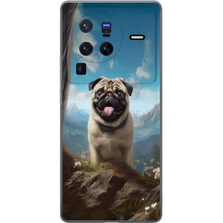 Mobile case for vivo X80 Pro with Happy Dog design in the group SMARTPHONE & TABLETS / Phone cases / vivo at TP E-commerce Nordic AB (A63701)