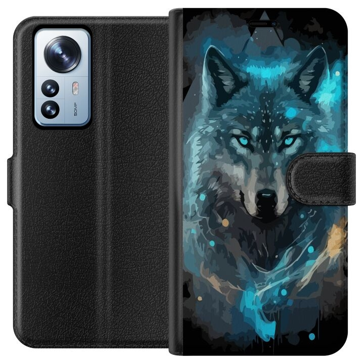 Wallet case for Xiaomi 12 Pro with Wolf design in the group SMARTPHONE & TABLETS / Phone cases / Xiaomi at TP E-commerce Nordic AB (A63904)