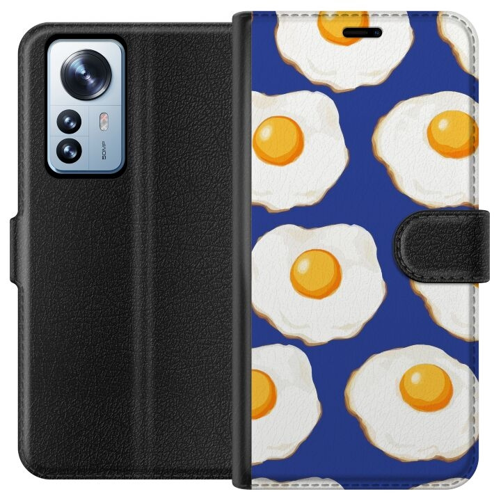 Wallet case for Xiaomi 12 Pro with Fried eggs design in the group SMARTPHONE & TABLETS / Phone cases / Xiaomi at TP E-commerce Nordic AB (A63905)