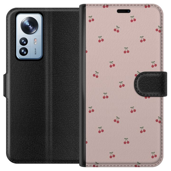 Wallet case for Xiaomi 12 Pro with Cherry design in the group SMARTPHONE & TABLETS / Phone cases / Xiaomi at TP E-commerce Nordic AB (A63906)