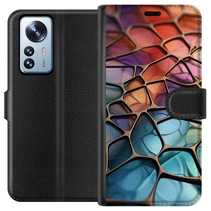 Wallet case for Xiaomi 12 Pro with Metallic pattern design in the group SMARTPHONE & TABLETS / Phone cases / Xiaomi at TP E-commerce Nordic AB (A63909)