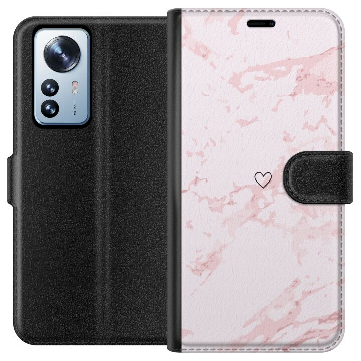 Wallet case for Xiaomi 12 Pro with Pink Heart design in the group SMARTPHONE & TABLETS / Phone cases / Xiaomi at TP E-commerce Nordic AB (A63922)