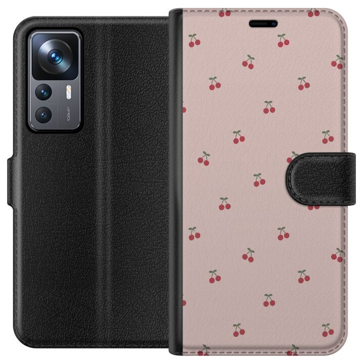 Wallet case for Xiaomi 12T with Cherry design in the group SMARTPHONE & TABLETS / Phone cases / Xiaomi at TP E-commerce Nordic AB (A63960)