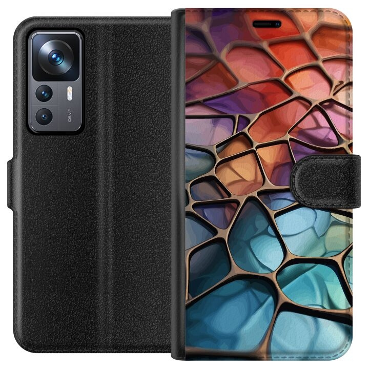 Wallet case for Xiaomi 12T with Metallic pattern design in the group SMARTPHONE & TABLETS / Phone cases / Xiaomi at TP E-commerce Nordic AB (A63963)