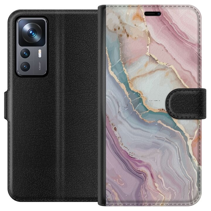 Wallet case for Xiaomi 12T with Marble design in the group SMARTPHONE & TABLETS / Phone cases / Xiaomi at TP E-commerce Nordic AB (A63975)